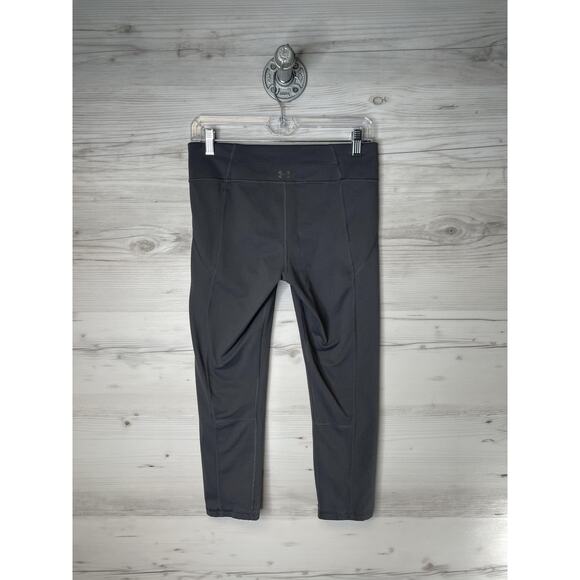 Under Armour Pants Womens Medium Gray HeatGear Capri Leggings Athletic 1299328 - Picture 5 of 8